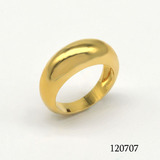 渾圓男式簡約環形鍍金18K包金戒指 超厚3微米鍍金男士粗獷氣質專用戒指