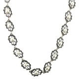 進口泰銀飾品新款花骨朵項鏈鏤空珍珠項飾 時尚925純銀懷舊飾品