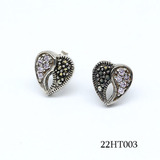 Marcasite Silver Earrings 22HT003 Made in Thailand