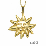 宗教風格神話傳說太陽神陽光造型18K包金鍍金吊墜 法國超厚3微米鍍金